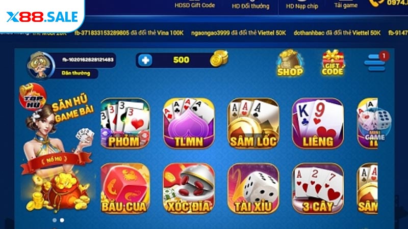 3 sảnh Game bài X88 nổi bật nhất 2026